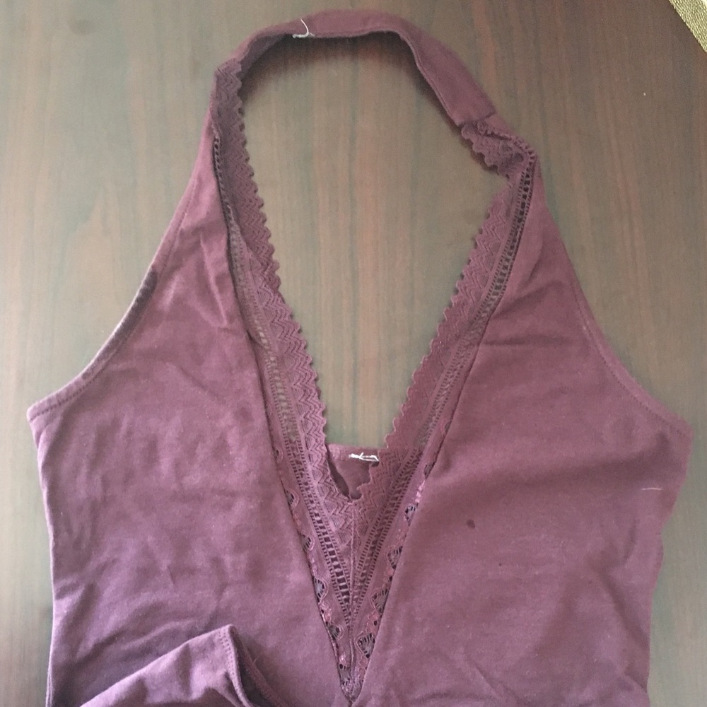 Maroon body suit